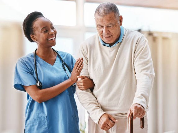 Nurse helping a patient